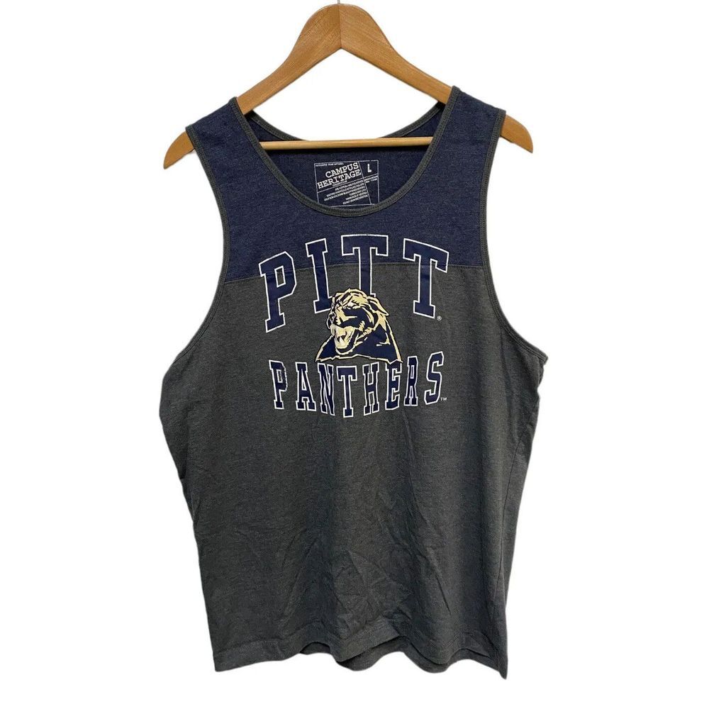 Pittsburgh Panthers‎ Men's Athletic Graphic Thank Top Gray Blue Size Large